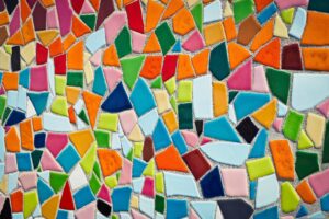 mosaic pieces randomly placed