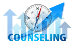 compass with arrows in the background and the word "Counseling"
