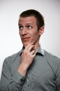person looking skeptical