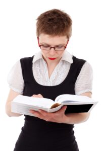 woman reading a book