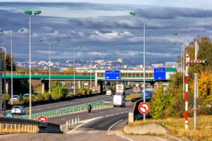 highway with on and off ramps