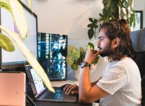 person at laptop