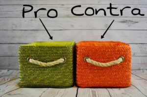 two baskets, one labeled "Pro" and the other "Contra"