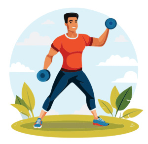 man lifting weights